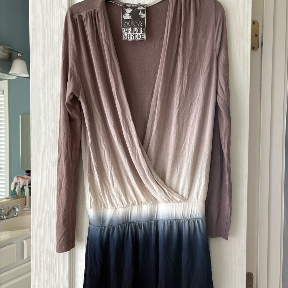 Young Fabulous & Broke Ombre Long Sleeve Dress